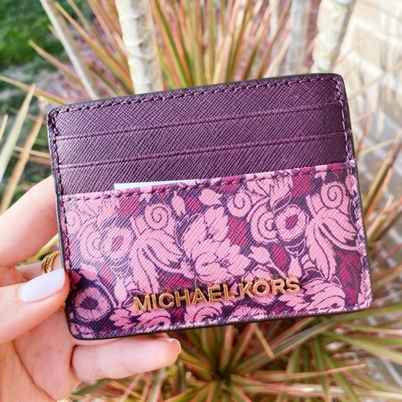 👛NWT Michael Kors Wallet Card Holder Floral - Picture 1 of 4